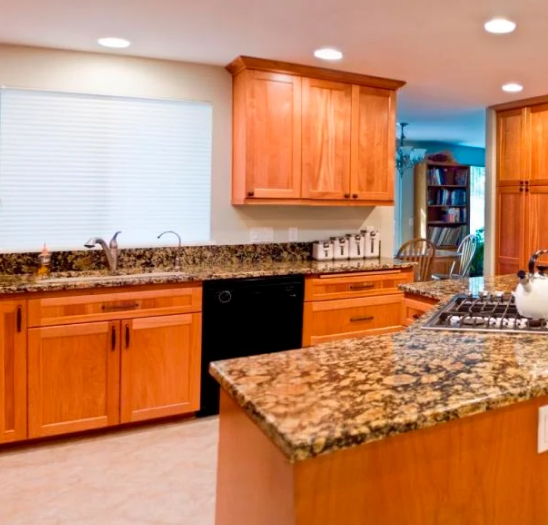 Kitchen Area with Cabinets